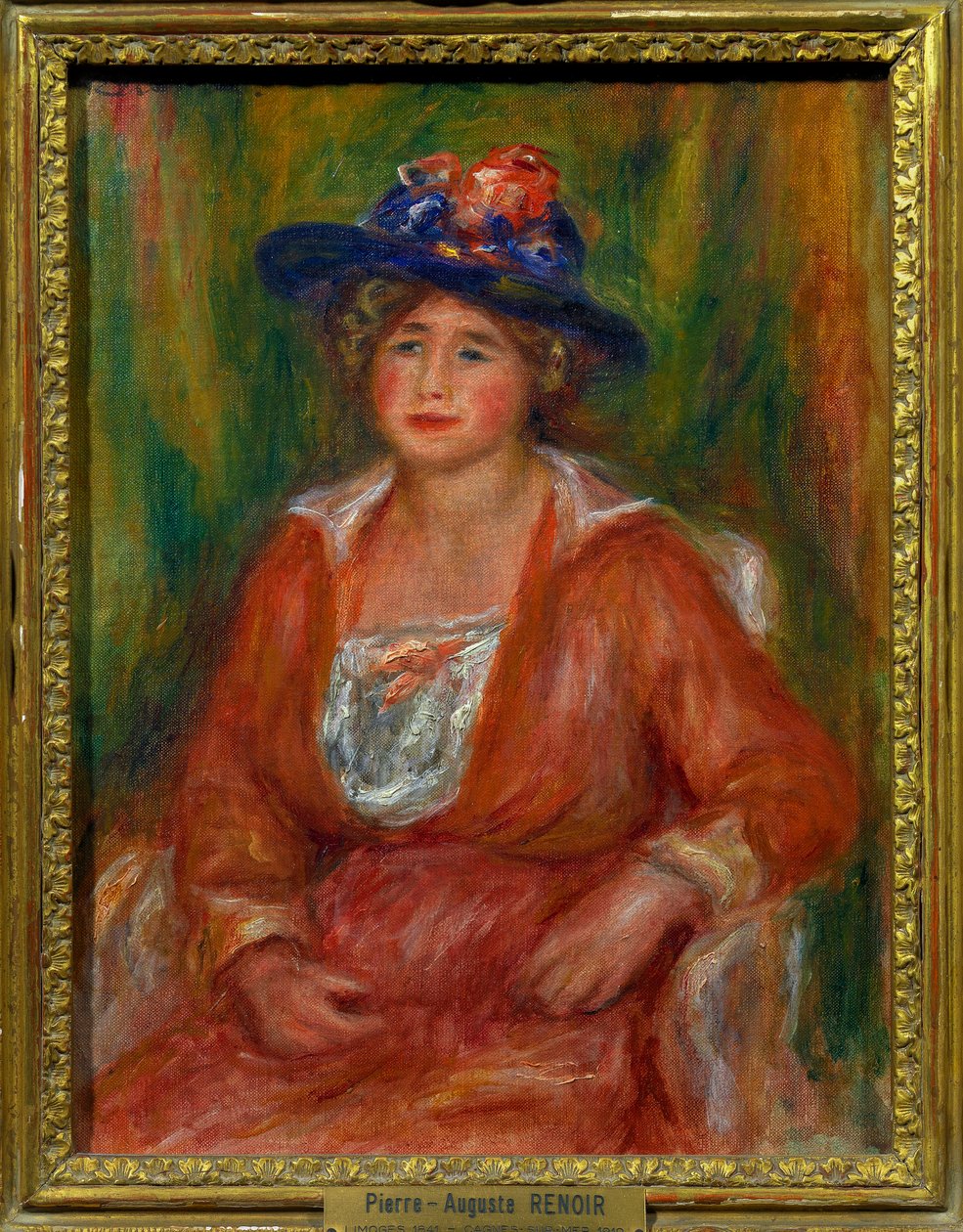 Porträtt av sittande kvinna Målning av Pierre Auguste Renoir (1841-1919) Dim 0,35 x 0,27 m Paris musee du Louvren Obligatoriskt omnämnande: Donation Helene et Victor Lyon av Pierre Auguste Renoir