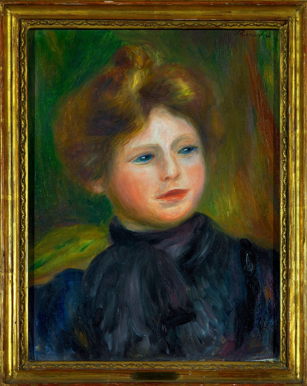 Porträtt av kvinna målning av Pierre Auguste Renoir (1841-1919) 1916 Dim 0,35 x 0,27 m Paris Louvren museum Obligatoriskt omnämnande: Donation Helene och Victor Lyon av Pierre Auguste Renoir