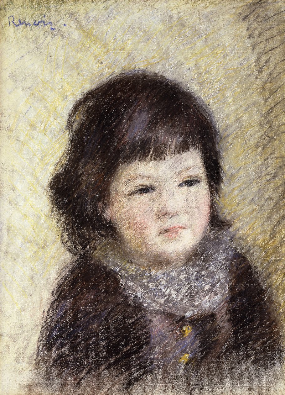 Porträtt av ett barn; Porträtt av Enfant, ca 1879 av Pierre Auguste Renoir