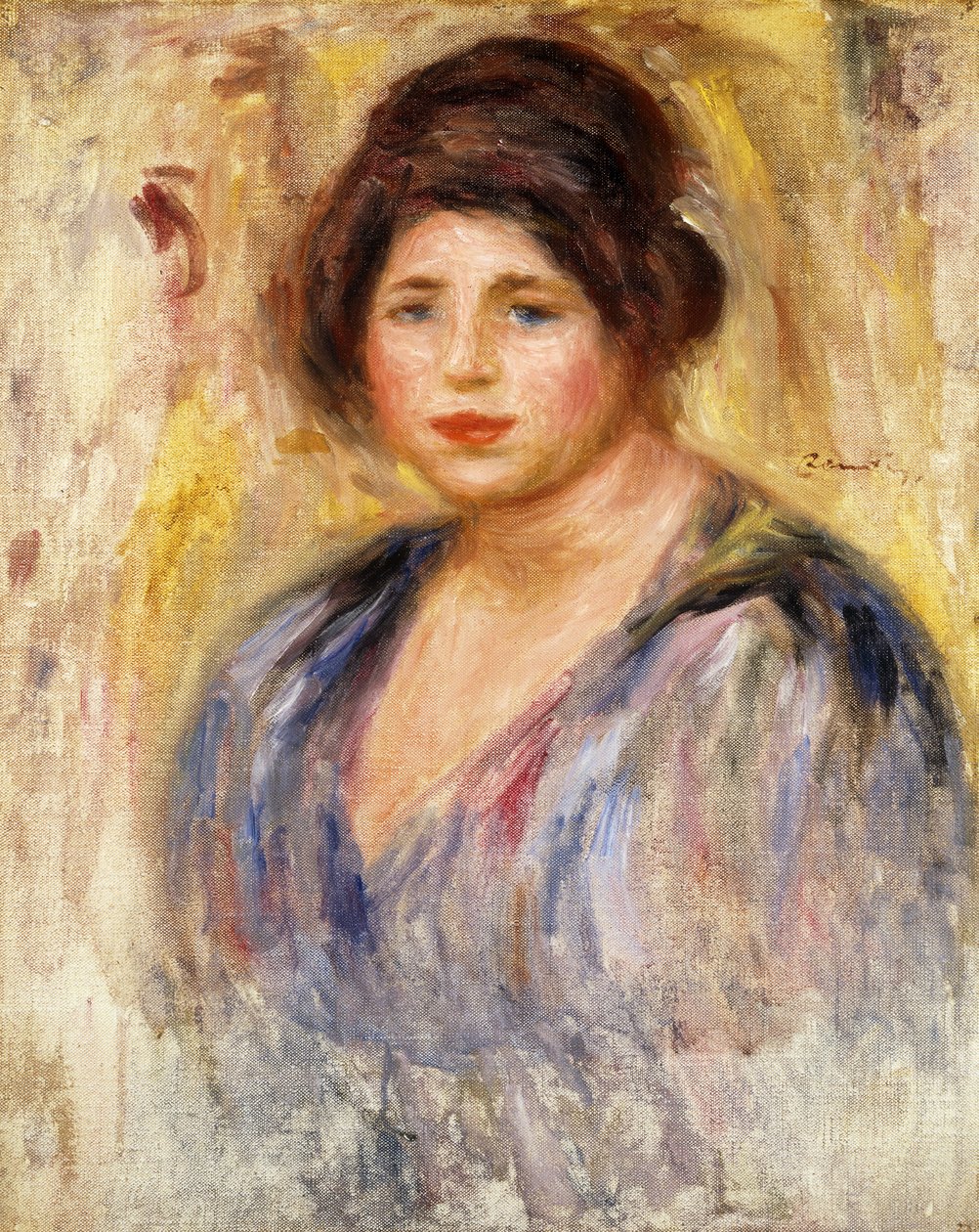 Porträtt av en kvinna; Porträtt av en kvinna, ca 1912 av Pierre Auguste Renoir