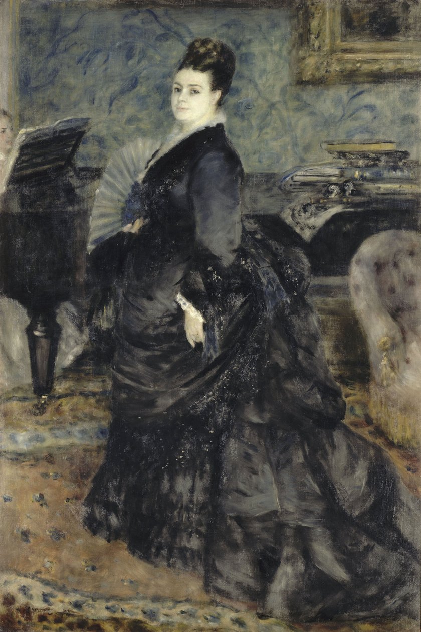 Porträtt av en kvinna, kallad av Mme Georges Hartmann, ca. 1874 av Pierre Auguste Renoir