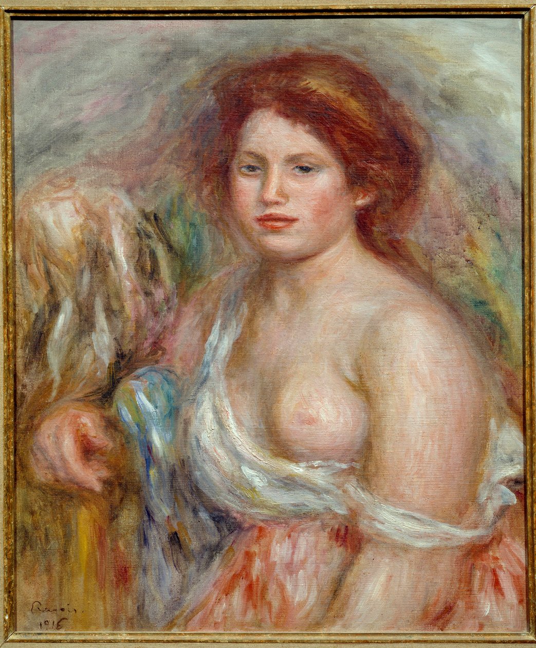 Porträtt av modellen i byst Målning av Pierre Auguste Renoir av Pierre Auguste Renoir