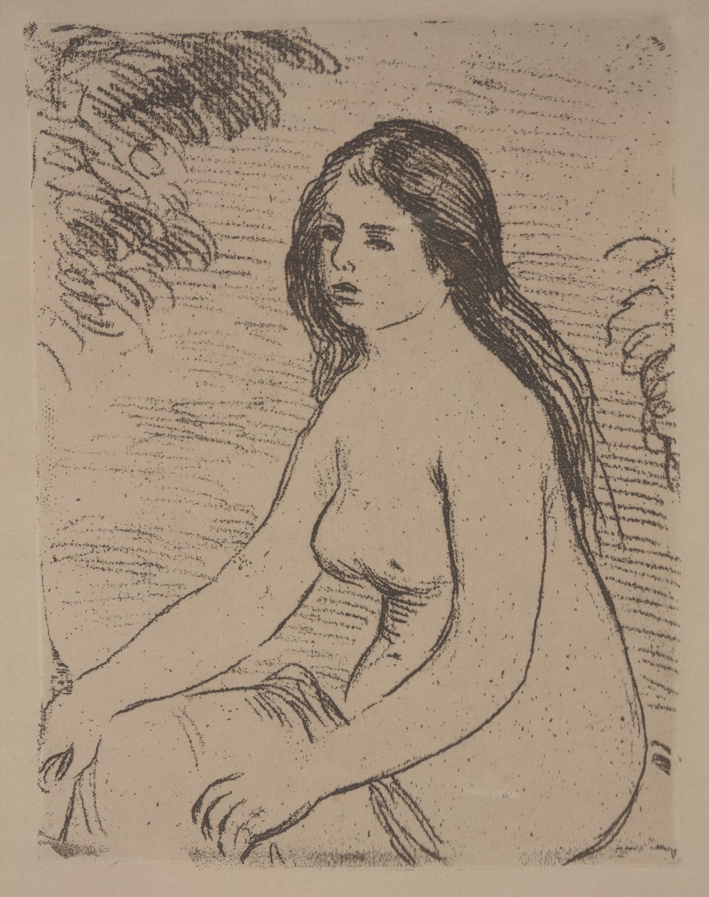 Sittande Kvinna Naken av Pierre Auguste Renoir