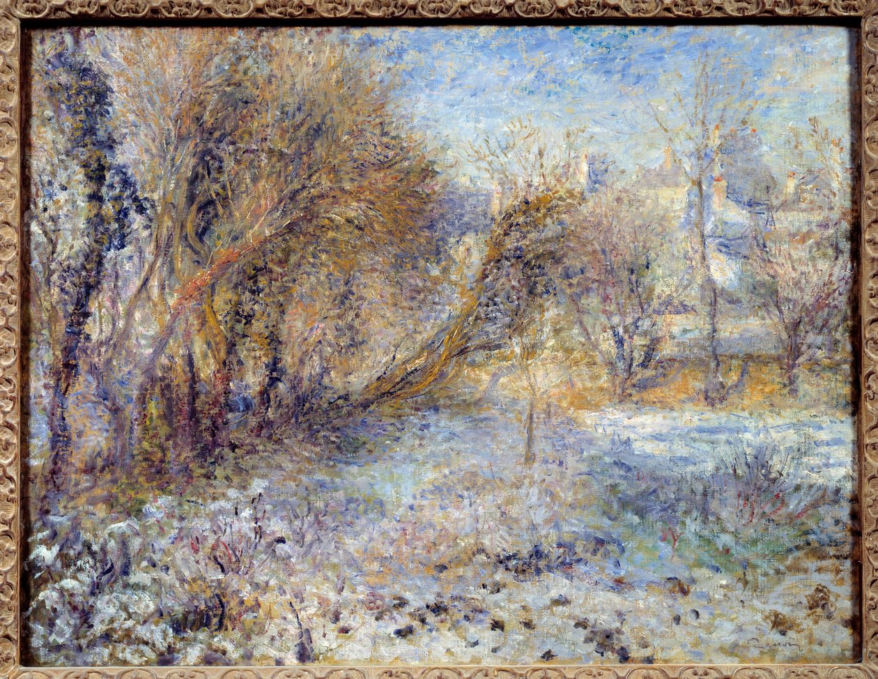 Snölandskapsmålning av Pierre Auguste Renoir (1841-1919) 1875 Sön. 0,51 X 0,66 m Paris, Orangeriemuseet av Pierre Auguste Renoir