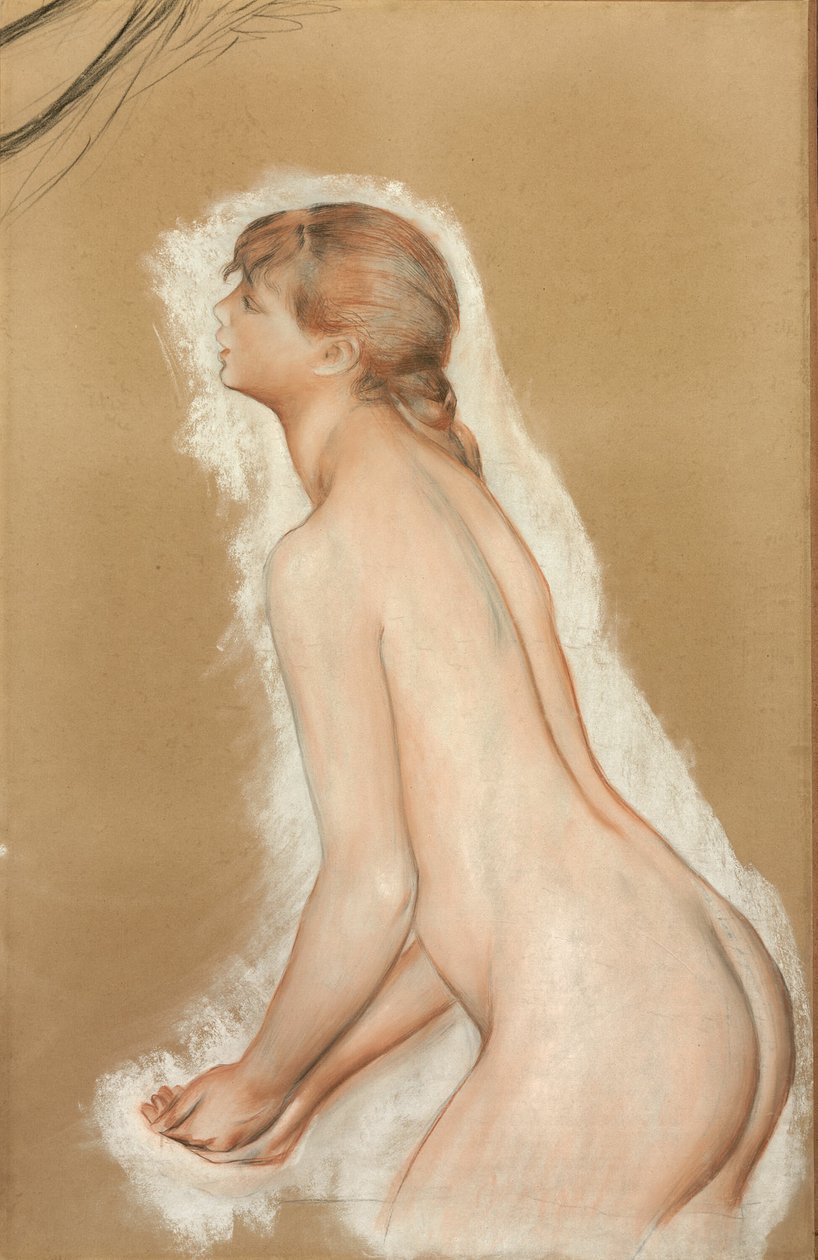 Stänkande figur (studie för "De stora badarna") av Pierre Auguste Renoir