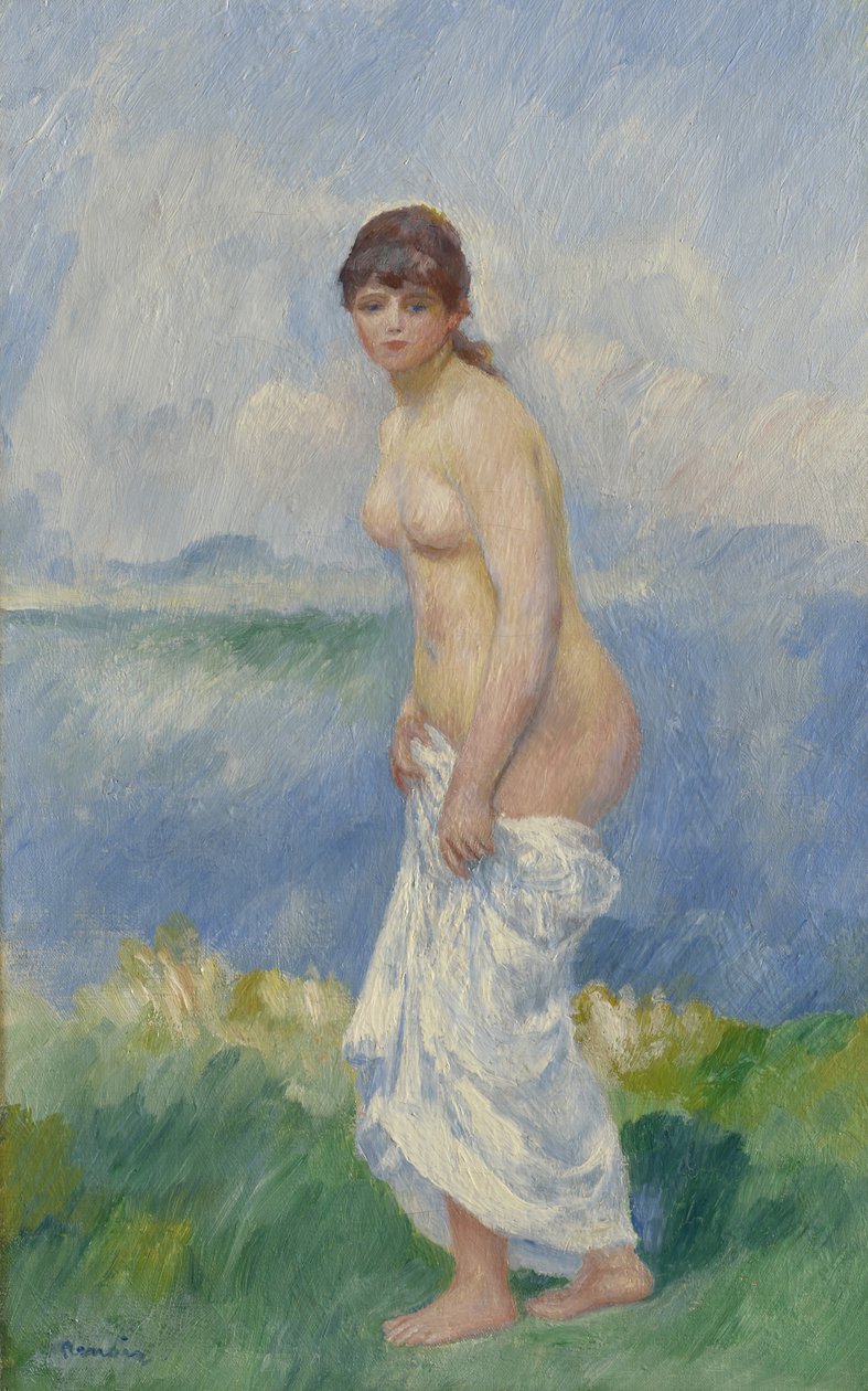 Stående badare, ca 1885 av Pierre Auguste Renoir