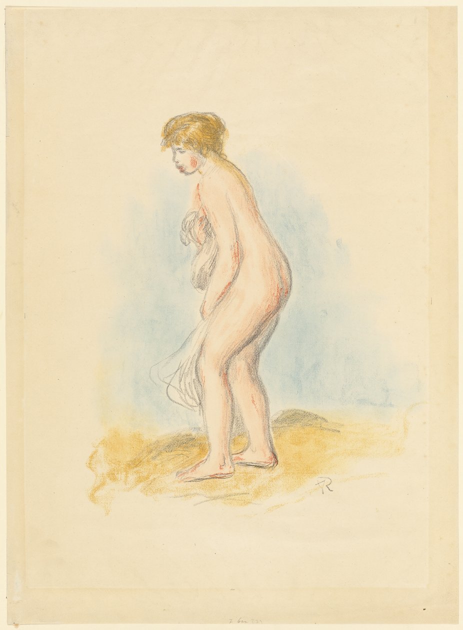 Stående Kvinnlig Badare av Pierre Auguste Renoir