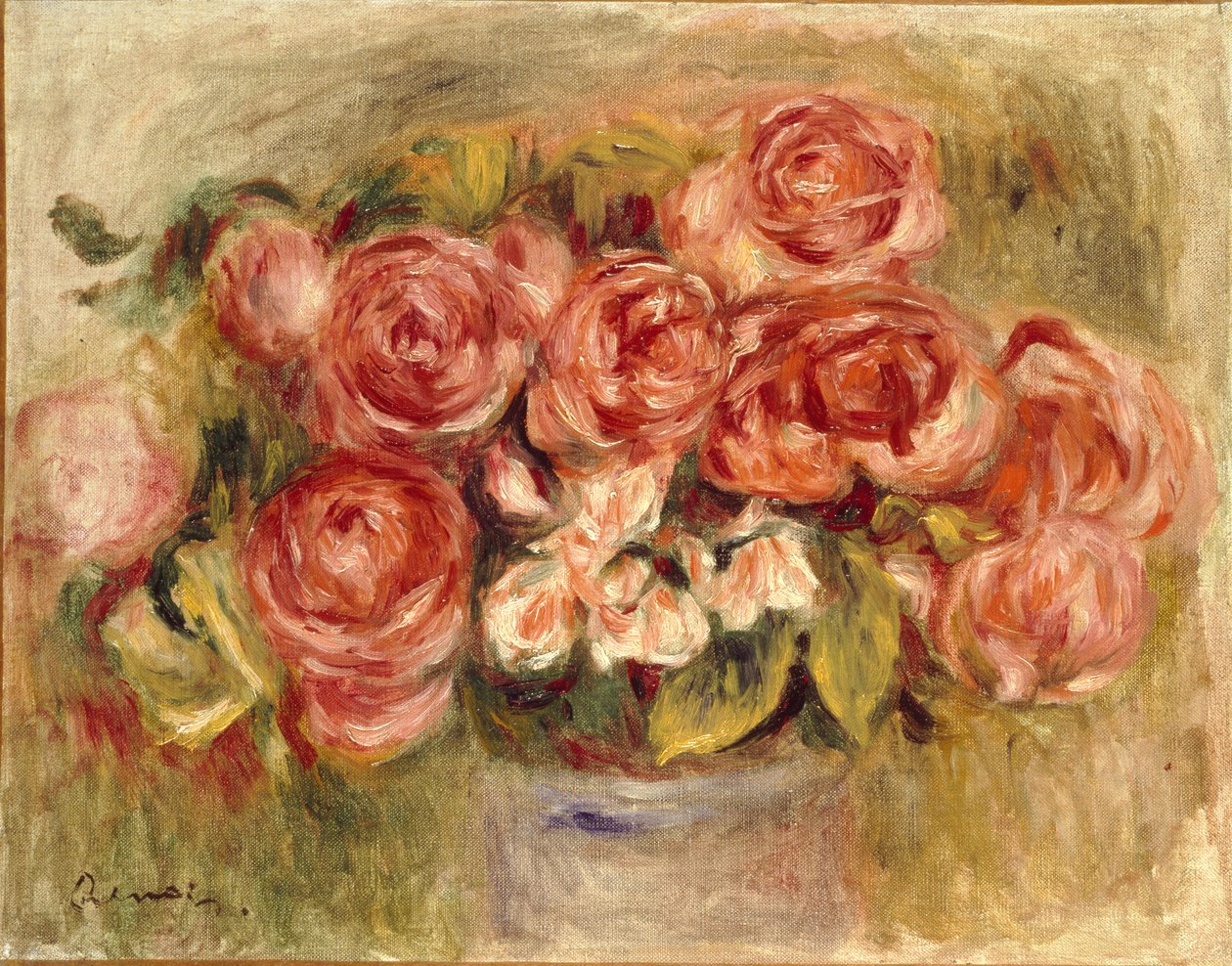 Stilleben av rosor i en vas, 1880- och 1890-talen av Pierre Auguste Renoir