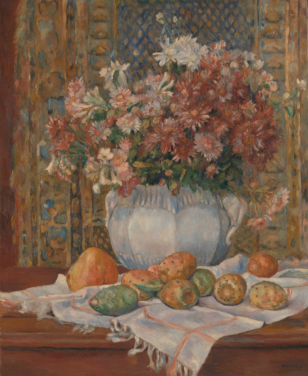 Stilleben med blommor och prickly Pears, ca. 1885. av Pierre Auguste Renoir
