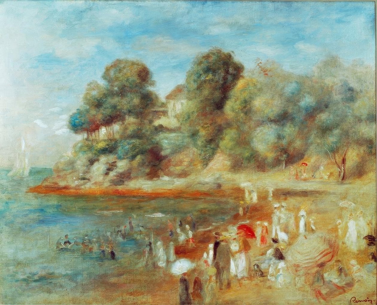 Strand vid Pornic av Pierre-Auguste Renoir