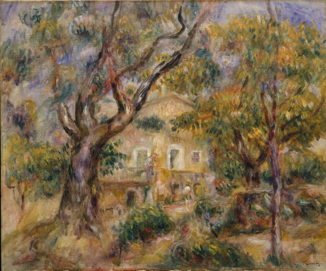 Gården vid Les Collettes, Cagnes, 1908-14 av Pierre Auguste Renoir