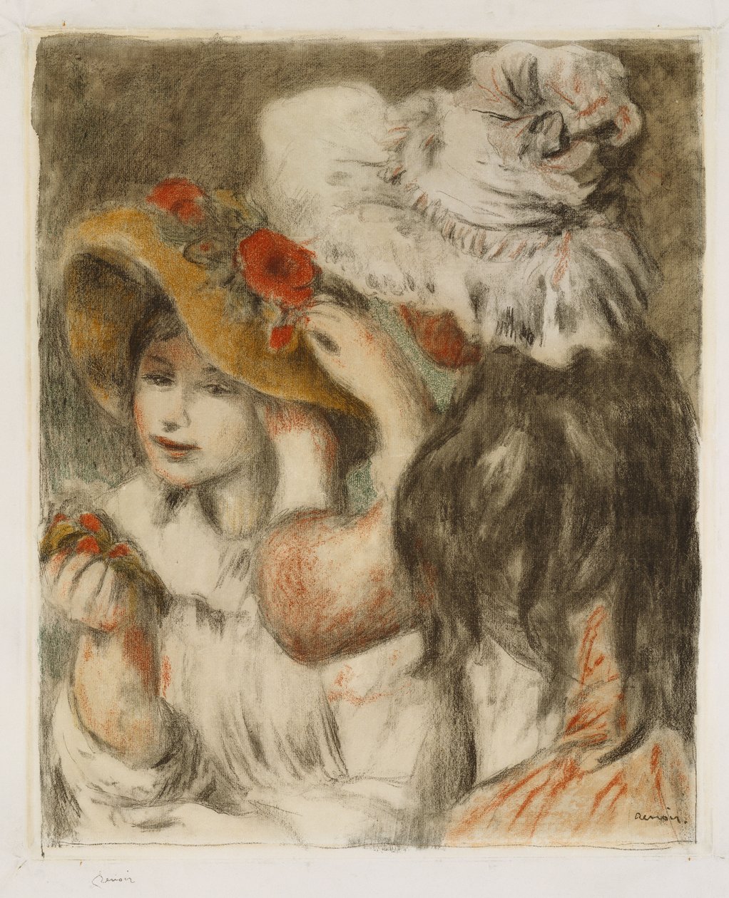 Hattnålen, ca 1897 av Pierre Auguste Renoir
