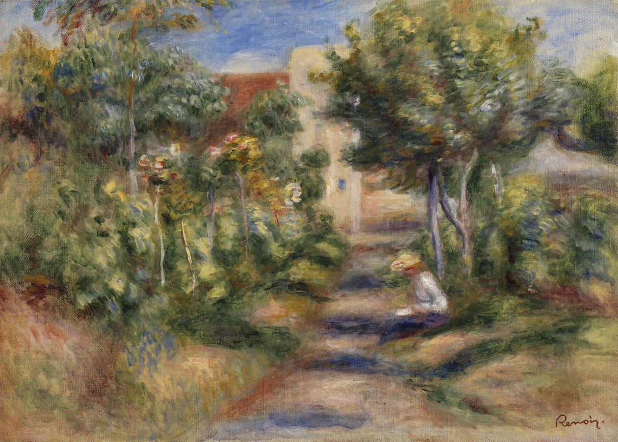 Målarens trädgård, Cagnes, ca 1908 (olja på duk) av Pierre Auguste Renoir