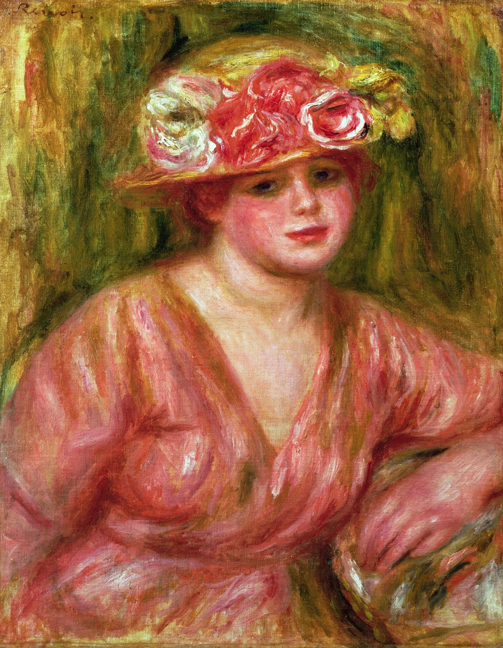 Rosenhatten eller porträtt av Lady Hessling av Pierre Auguste Renoir