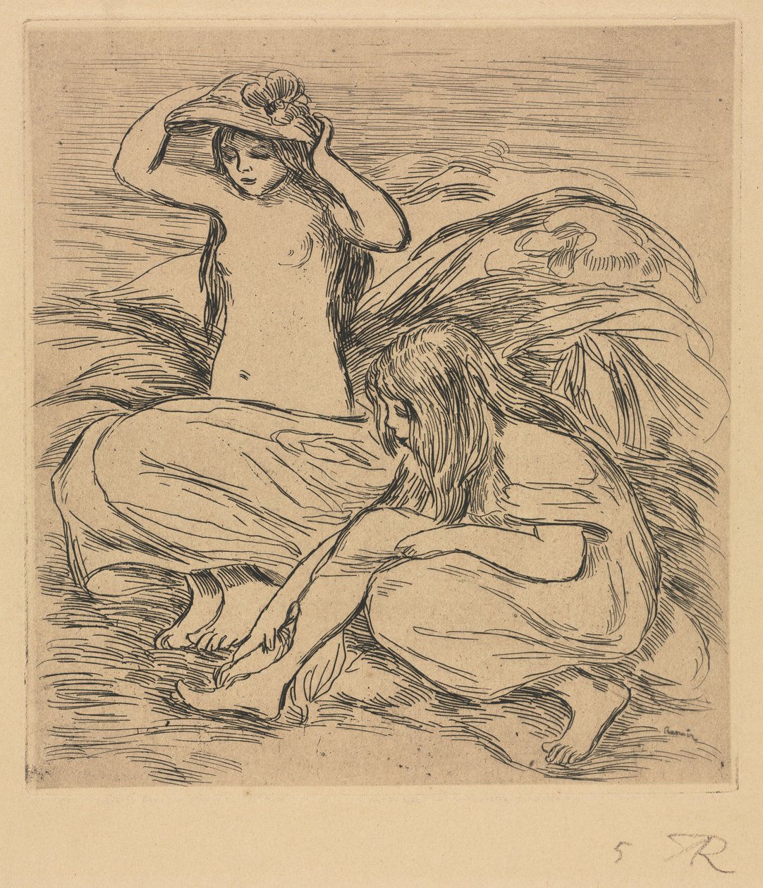 De två badarna av Pierre Auguste Renoir