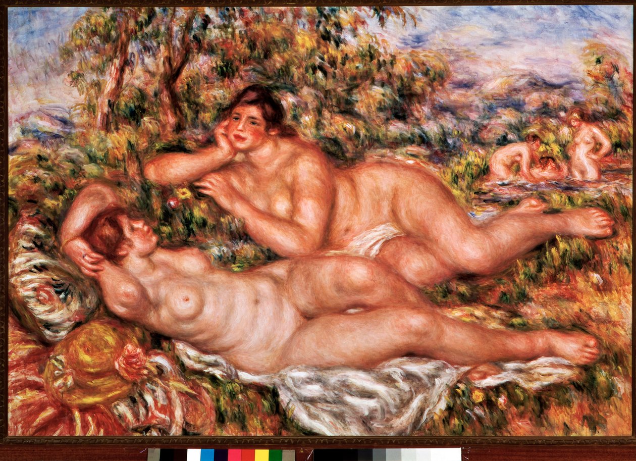 Badgästerna (olja på duk av Pierre Auguste Renoir