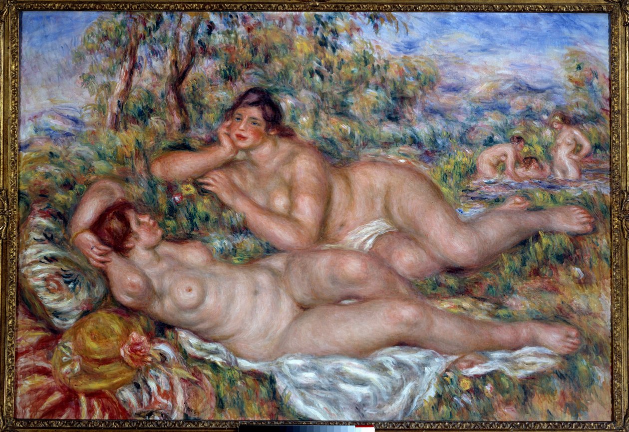Badgästerna. Målning av Pierre Auguste Renoir (1841-1919) av Pierre Auguste Renoir