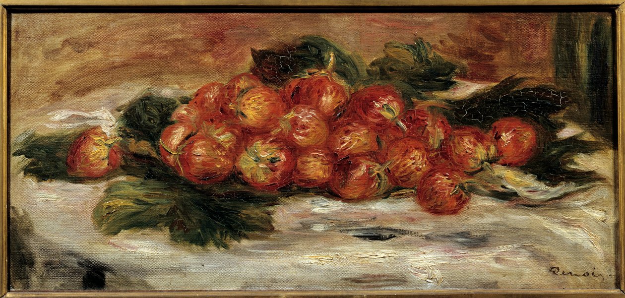 Jordgubbarna. Målning av Pierre Auguste Renoir (1841-1919) av Pierre Auguste Renoir
