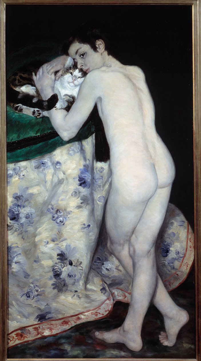 Den unge pojken till katten. Målning av Pierre Auguste Renoir (1841-1919) av Pierre Auguste Renoir