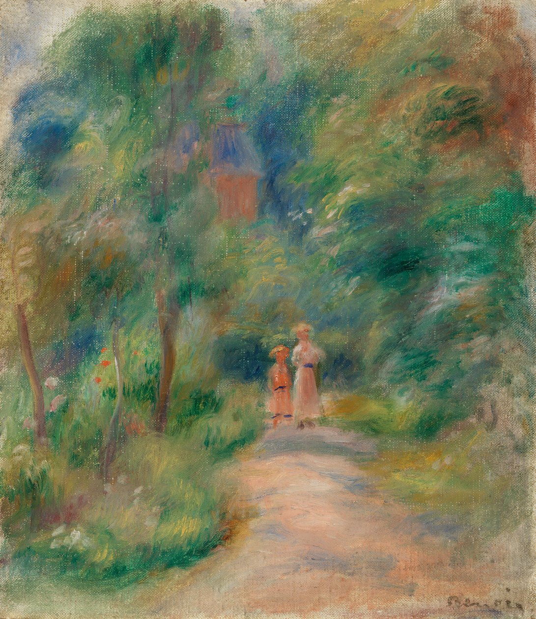 Två figurer på en väg av Pierre Auguste Renoir
