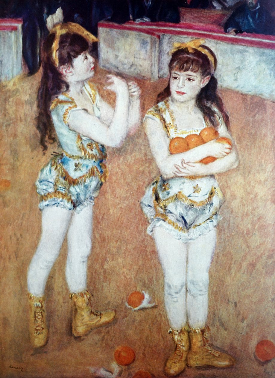 Två små cirkusflickor av Pierre Auguste Renoir