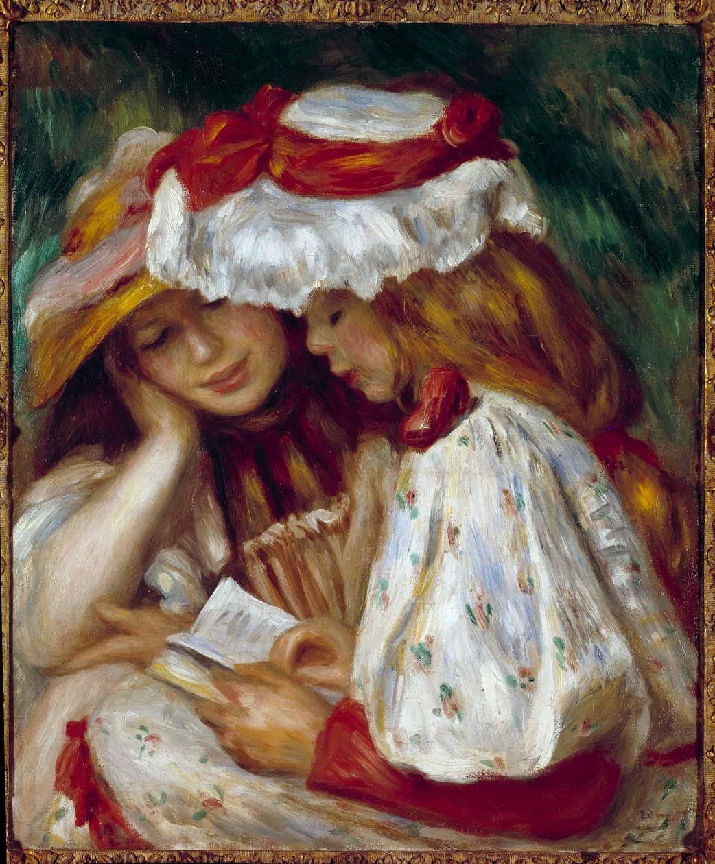 Två unga flickor läser målning av Pierre Auguste Renoir (1841-1919) av Pierre Auguste Renoir