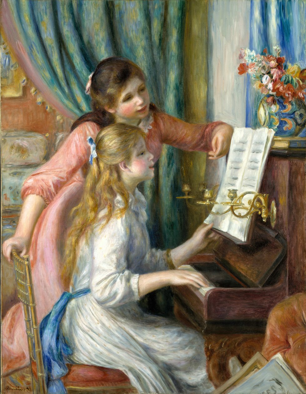 Två unga flickor vid pianot, 1892. av Pierre Auguste Renoir