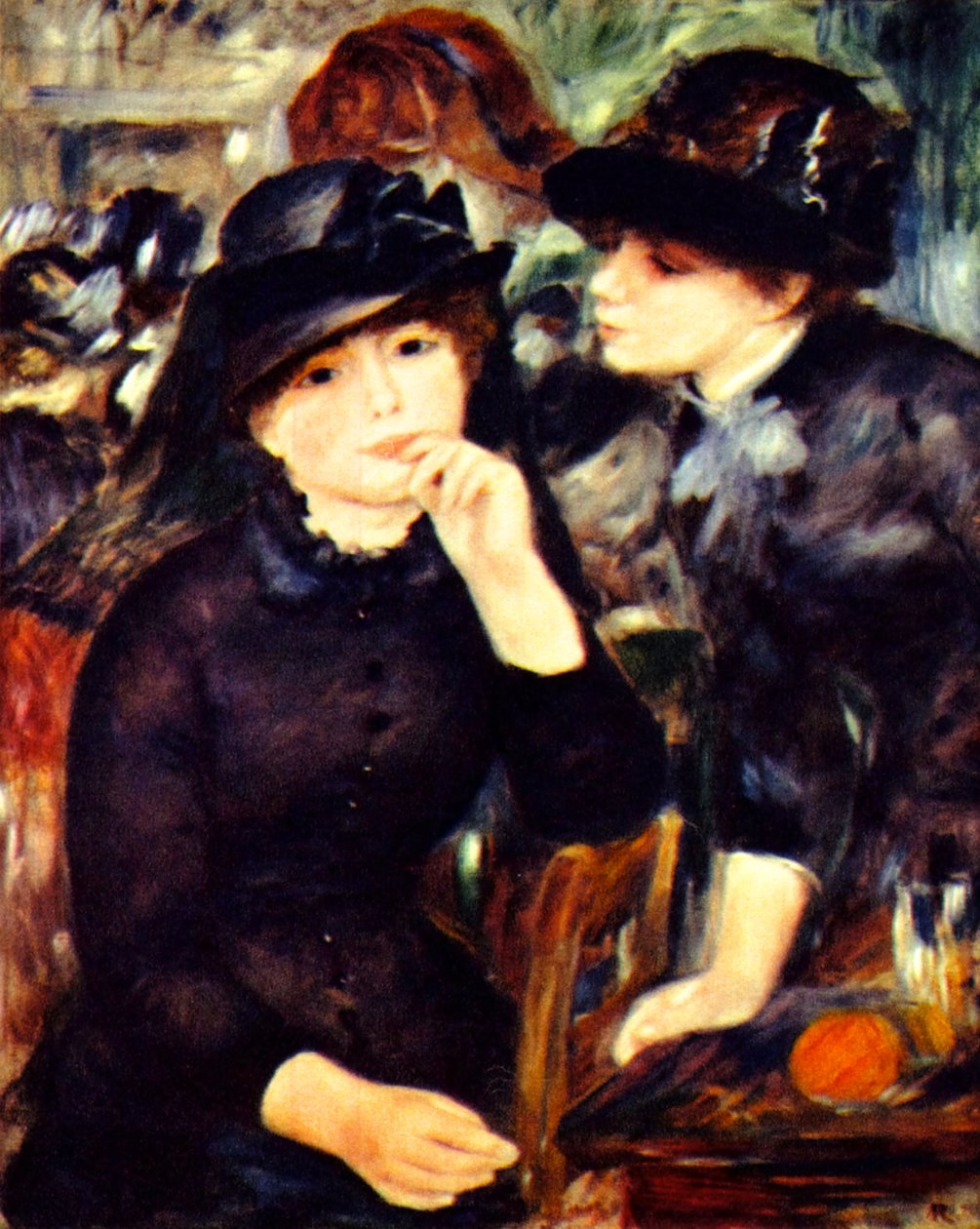 Två svartklädda flickor av Pierre Auguste Renoir