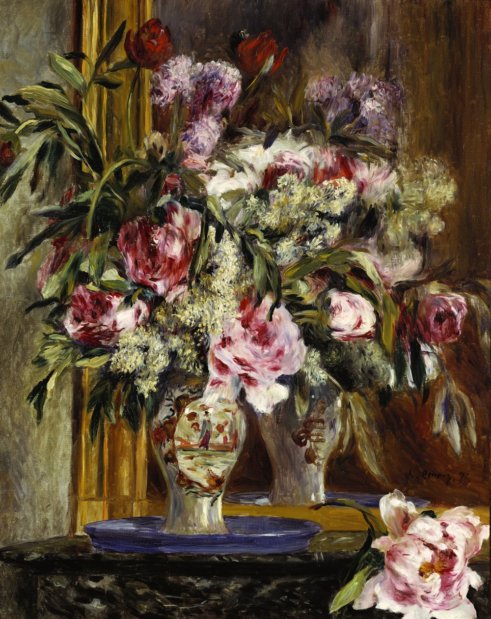Vas med blommor, 1871 av Pierre Auguste Renoir