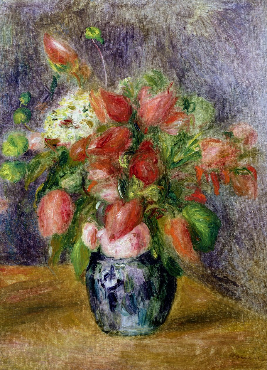 Vas med blommor, c.1909 av Pierre Auguste Renoir