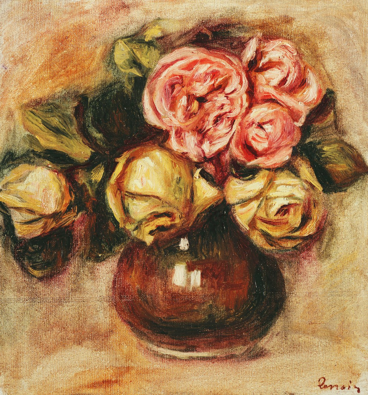 Vas av rosor; Vase de Roses, av Pierre Auguste Renoir