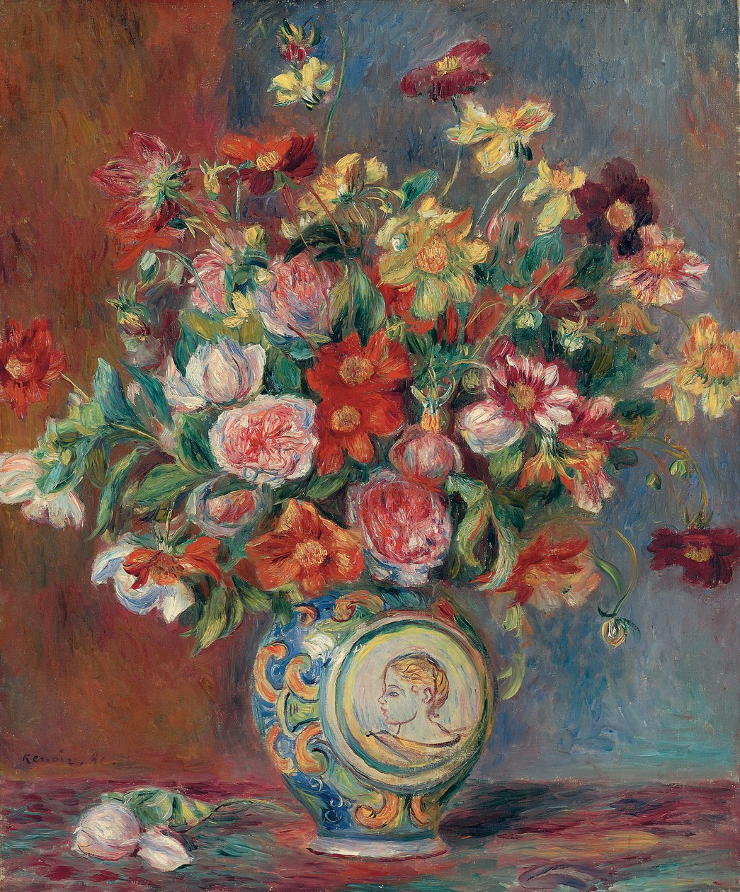 Vas med blommor; Vase de fleurs, 1881 av Pierre Auguste Renoir