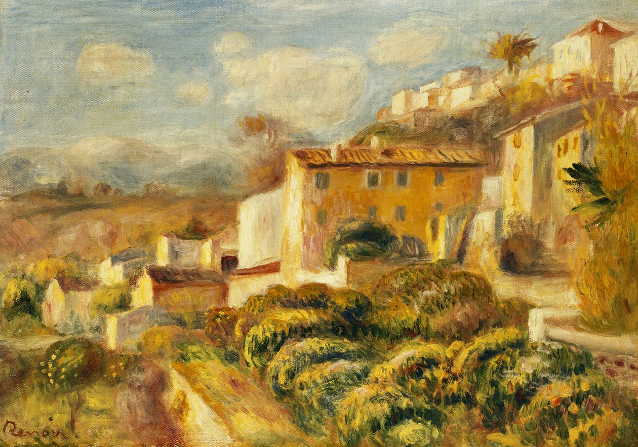 Vy över postkontoret, Cagnes; Utsikt över postkontoret, Cagnes, 1907 av Pierre Auguste Renoir