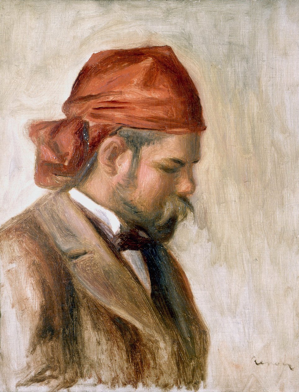 Vollard med röd halsduk av Pierre Auguste Renoir