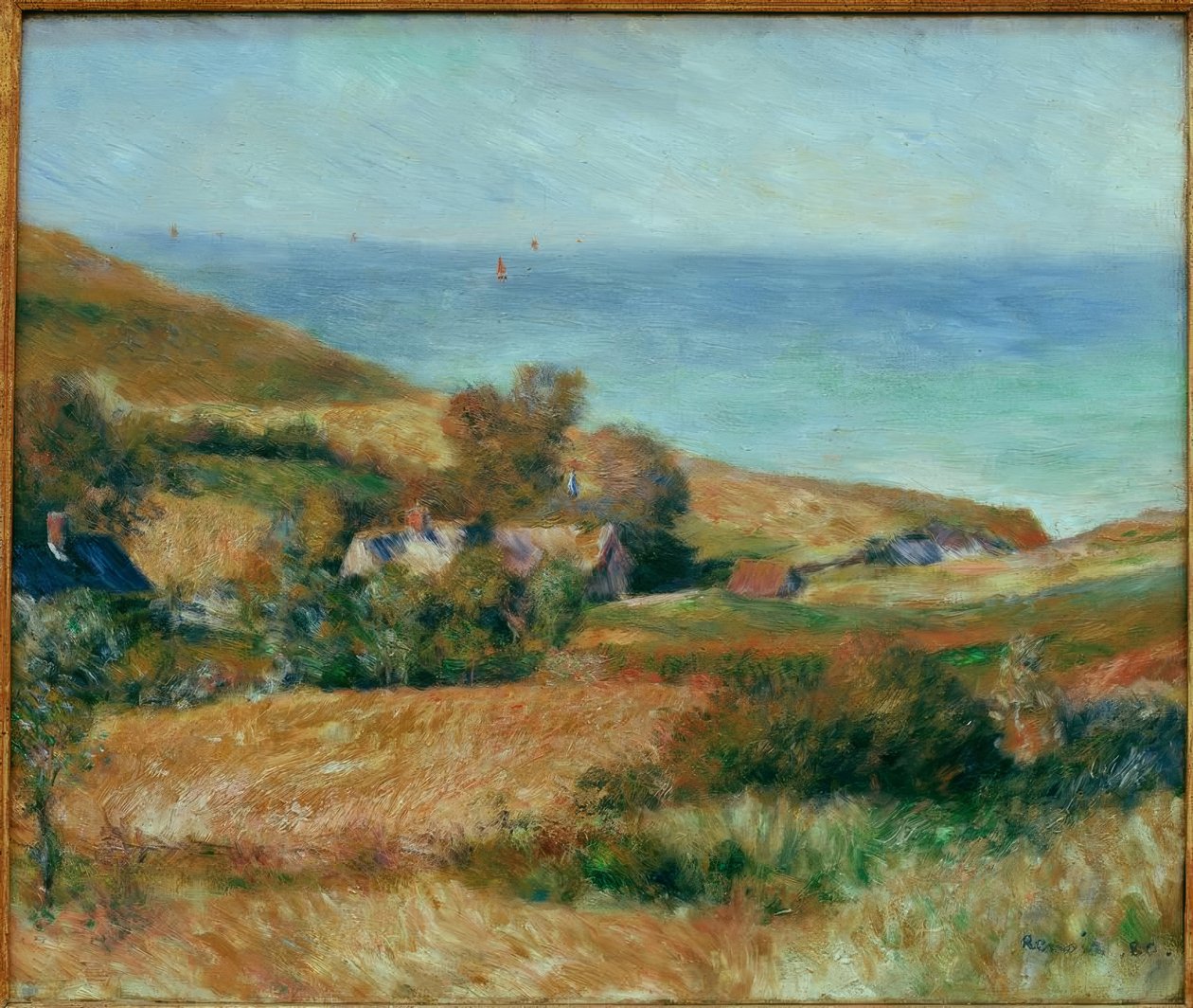 Utsikt över kusten nära Wargemont i Normandie av Pierre Auguste Renoir