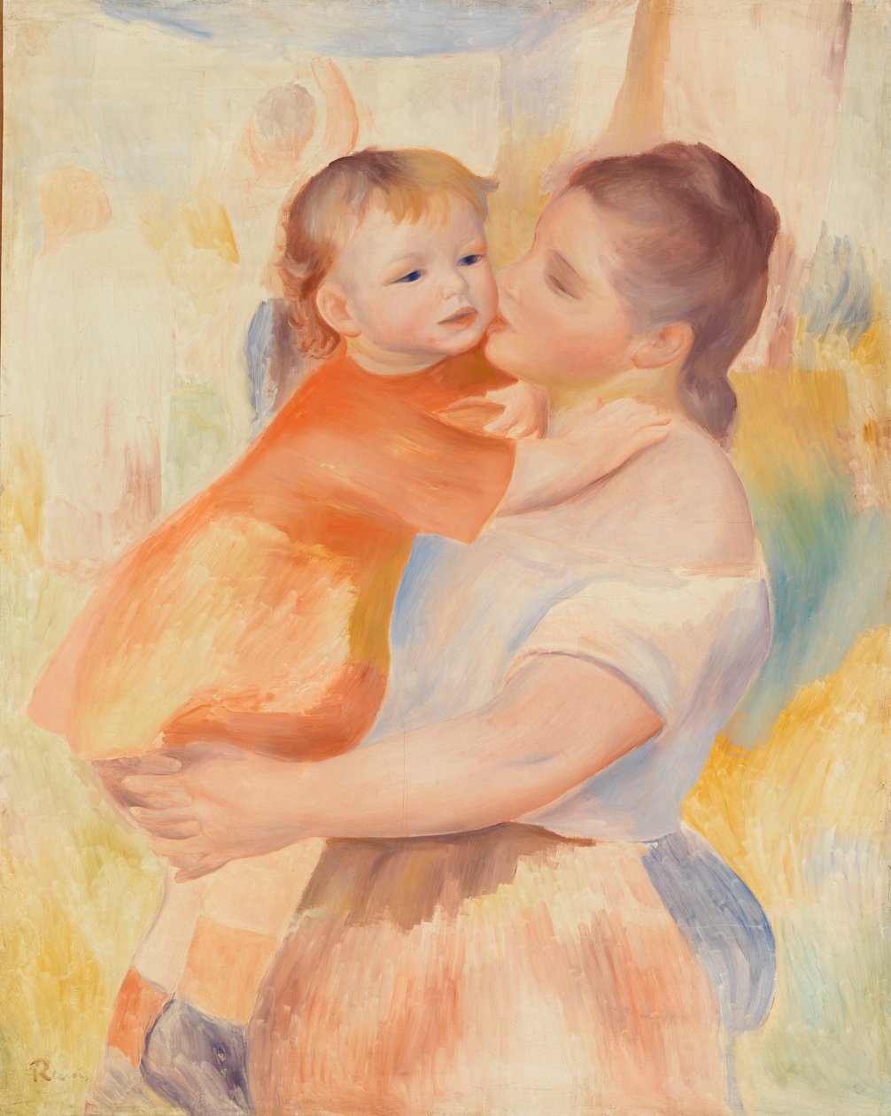 Washerwoman och barn av Pierre Auguste Renoir