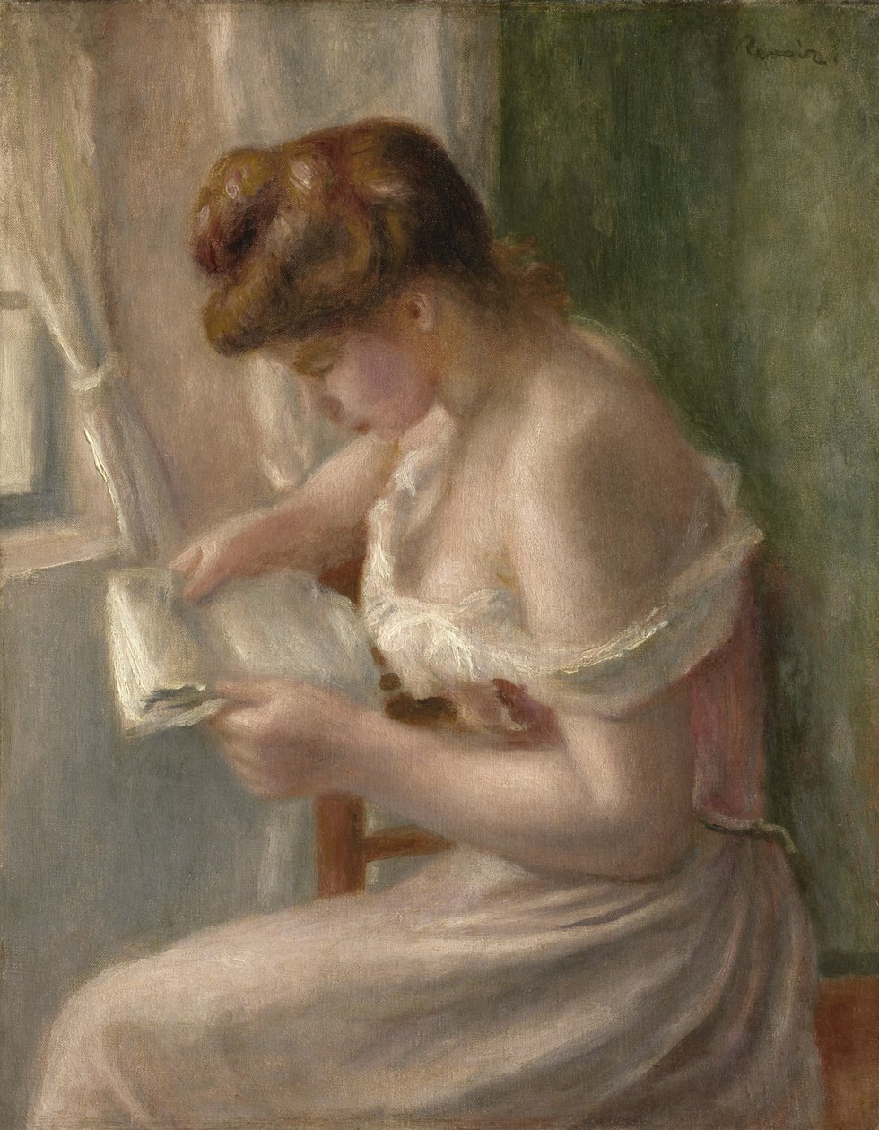 Kvinna som läser, ca 1895 av Pierre Auguste Renoir