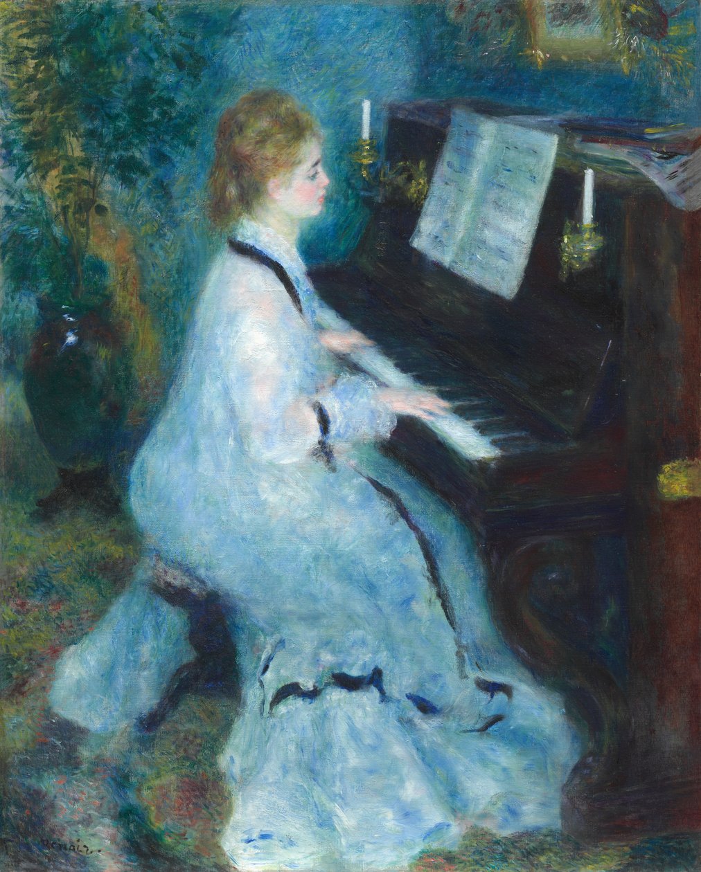 Kvinna vid pianot av Pierre Auguste Renoir