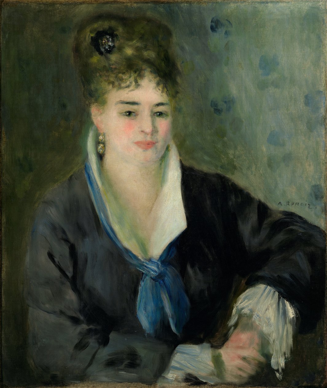 Kvinna i svart av Pierre Auguste Renoir