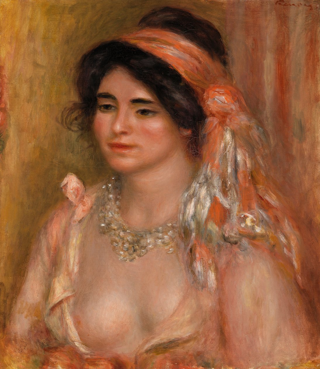 Kvinna med svart hår av Pierre Auguste Renoir
