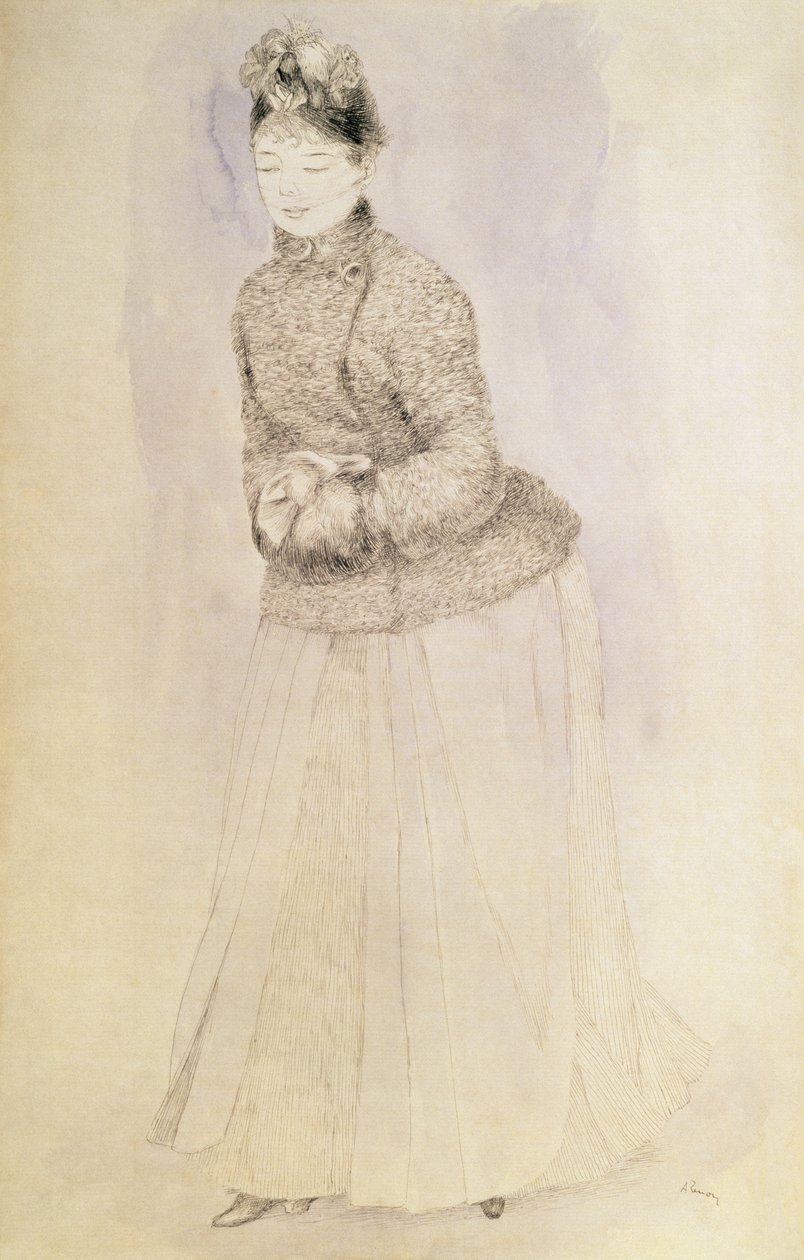 Kvinna med en muff av Pierre Auguste Renoir