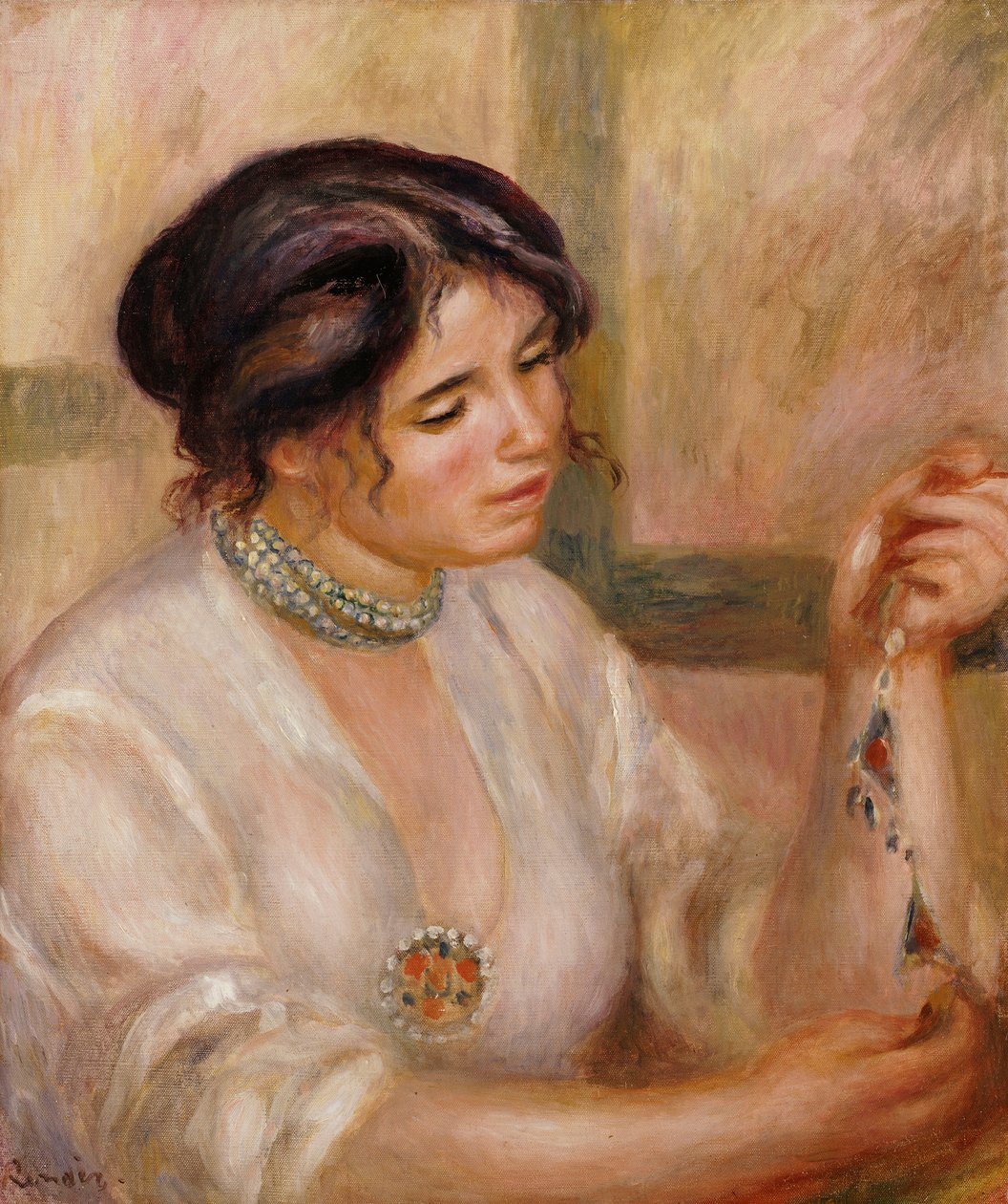 Kvinna med ett halsband av Pierre Auguste Renoir