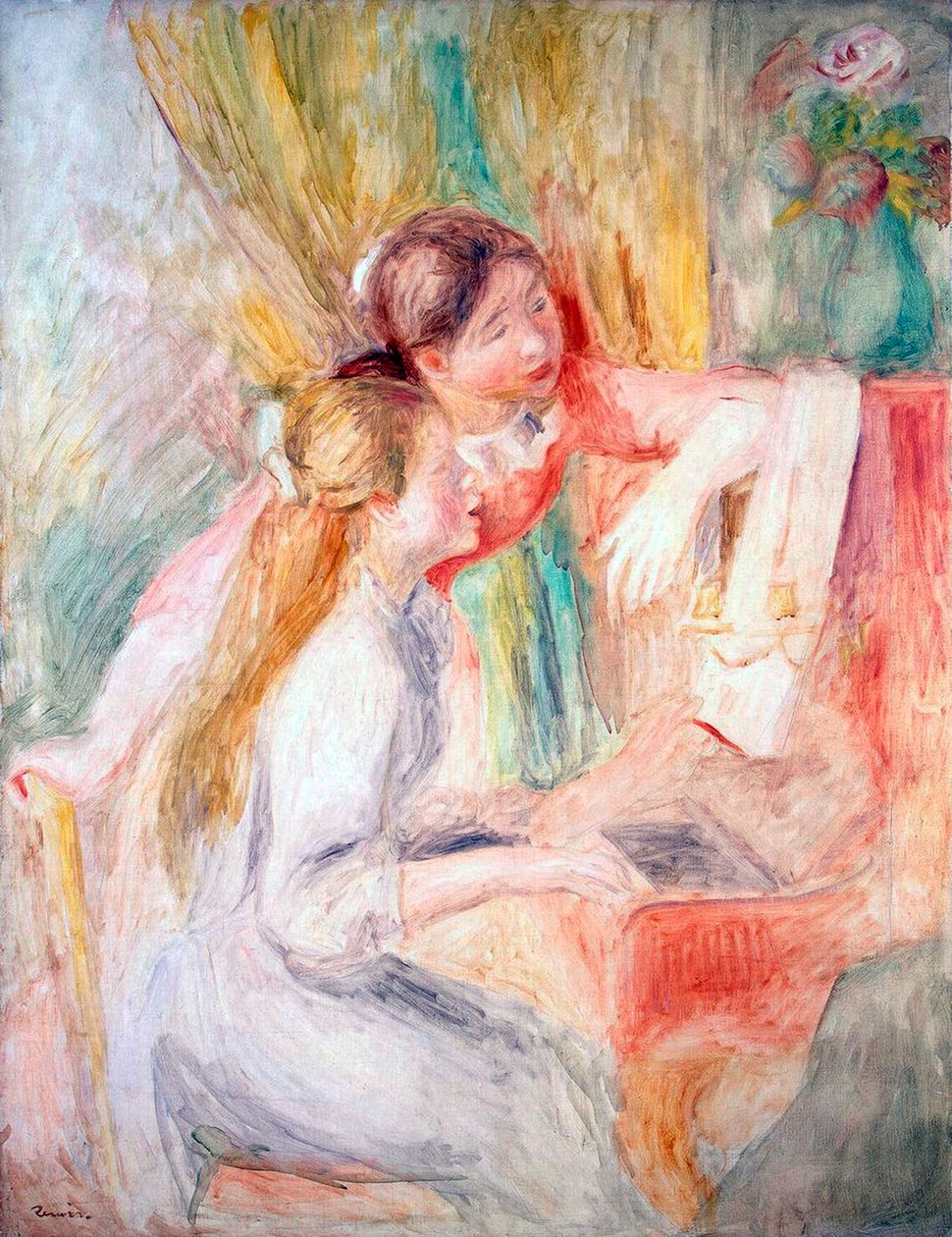 Unga flickor vid pianot, 1892. av Pierre Auguste Renoir