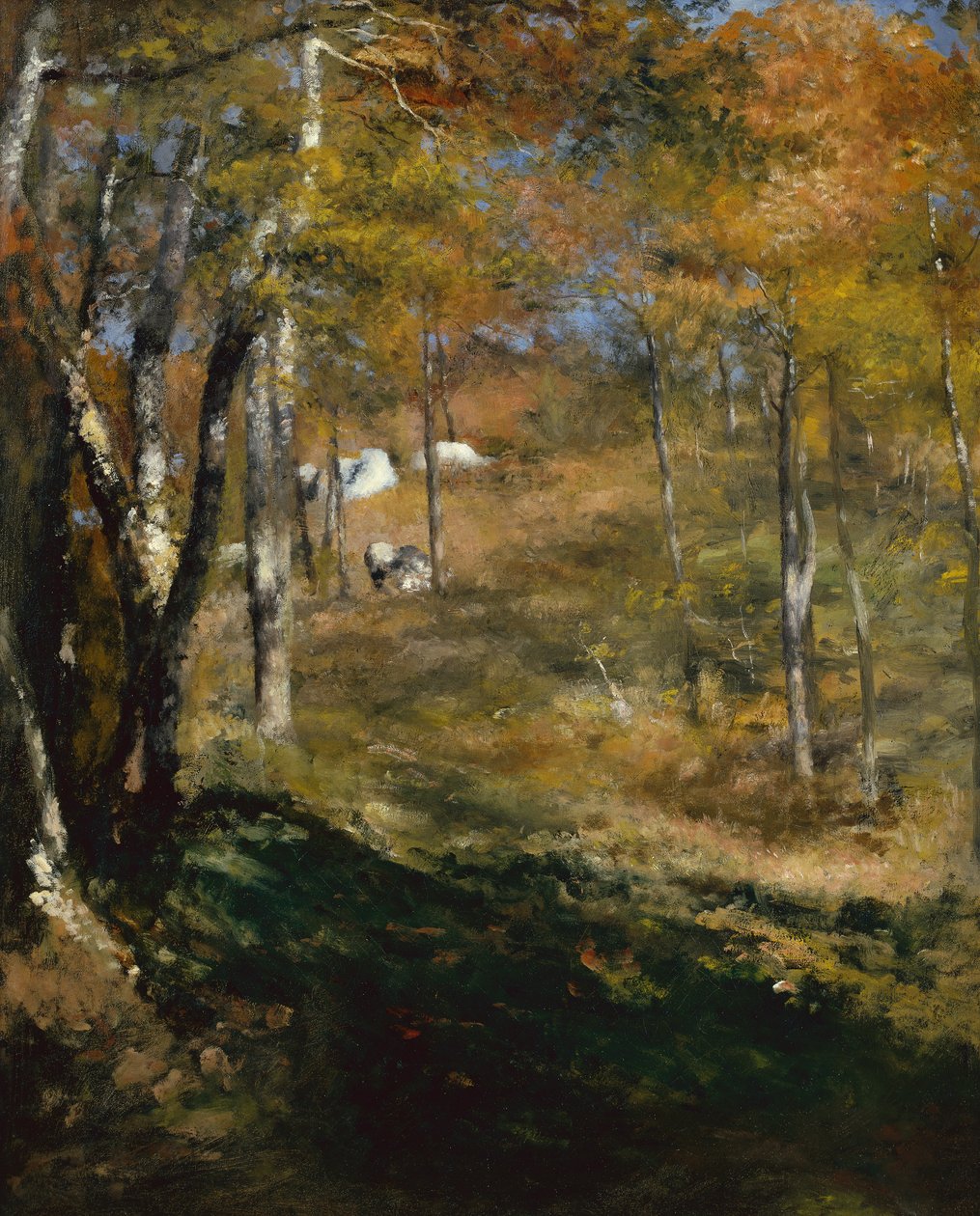 Unga träd i skogen av Pierre Auguste Renoir
