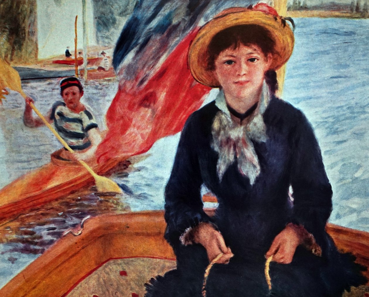 Ung kvinna i en båt (Lise Trehot) av Pierre Auguste Renoir
