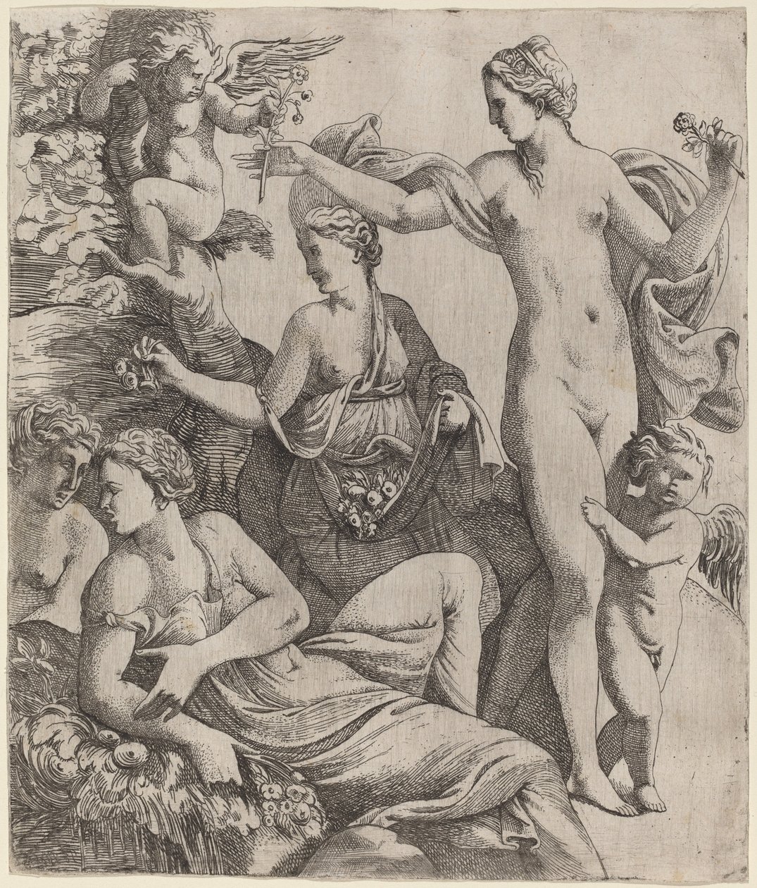 Venus med nåderna och Putti av Pierre Biard the Younger