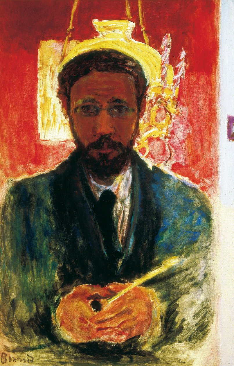 Självporträtt med rör. 1908 av Pierre Bonnard