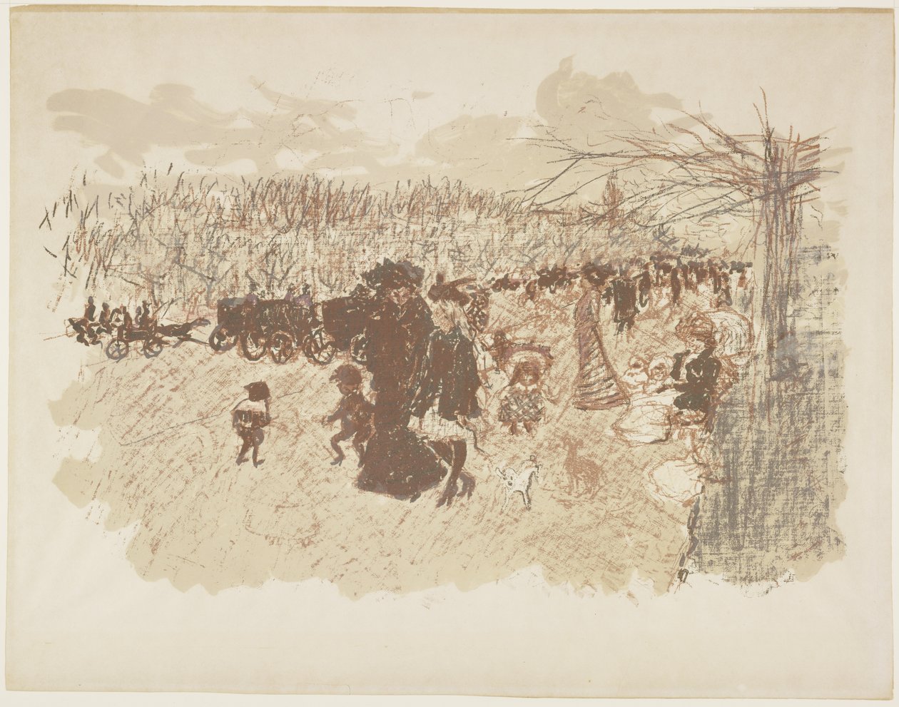 Avenue i Bois de Boulogne, ca. 1898 (publicerad 1899) av Pierre Bonnard