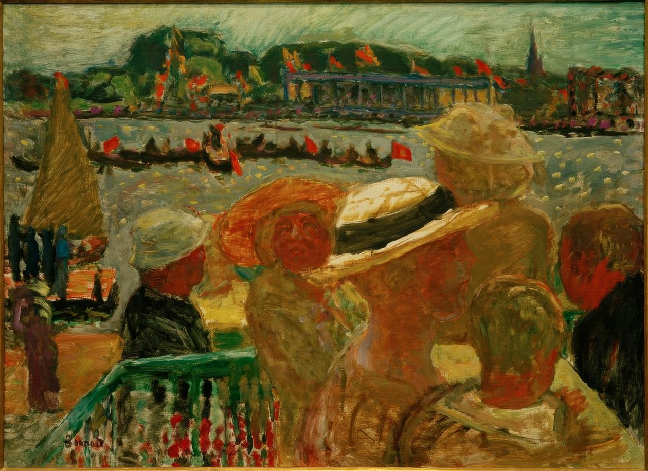 Utsikt från Uhlenhorster Fährhaus på yttre Alster med St. Johannis av Pierre Bonnard