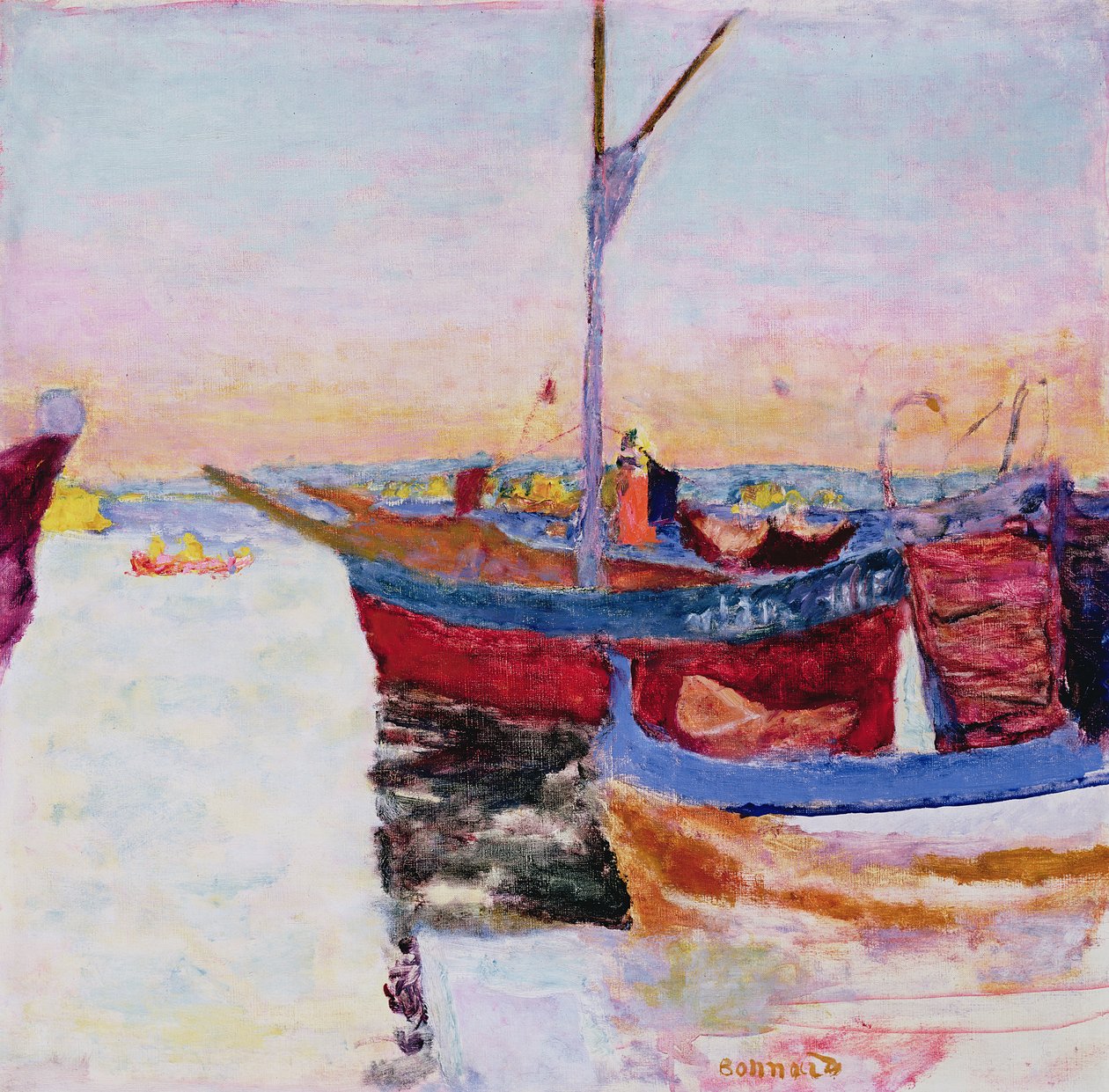 Båtar i Cannes, skymning, 1924 av Pierre Bonnard